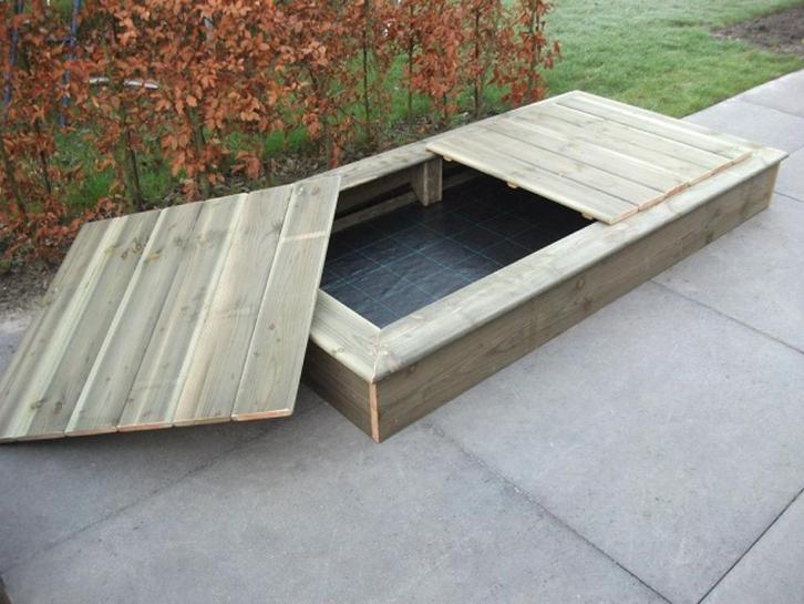 HOUTEN ZANDBAK 100x200 incl deksel kant en klaar geleverd, Kinderen en Baby's, Speelgoed | Buiten | Zandbakken, Nieuw, Ophalen