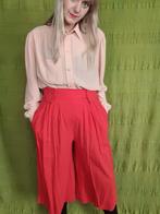Vintage wijde rode broek - 44/XXL, Kleding | Dames, Broeken en Pantalons, Gedragen, Lang, Maat 42/44 (L), Vintage