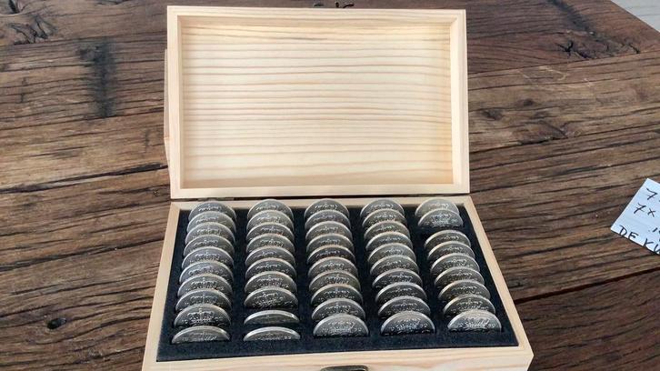 7 complete series fraaie  zilveren rijksdaalders Juliana, Postzegels en Munten, Munten | Nederland, 2½ gulden, Koningin Juliana