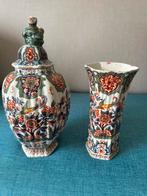 2 antieke keramieken Delft vazen 18e eeuw Lowys Fictoor, Ophalen of Verzenden