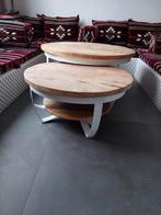 2 ronde mangohout salontafels, Huis en Inrichting, Tafels | Statafels, Ophalen, Gebruikt