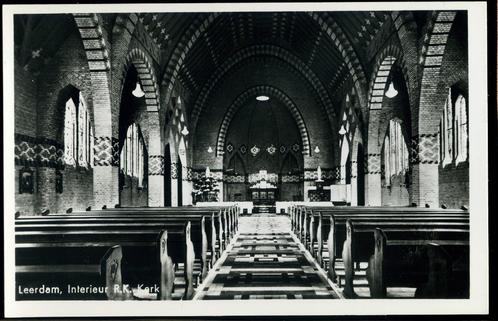 RK kerk Maria Onbevlekt Ontvangen - nr. Leerdam6, Verzamelen, Ansichtkaarten | Nederland, Ongelopen, Zuid-Holland, 1940 tot 1960