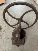 Brocante ijzeren maler met draaiwiel en opvanglade, Ophalen of Verzenden