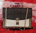 NIEUW🔥║ ♀️〔★★★★★〕Tas〔COACH〕schoudertas, bruin, beige, goud, Ophalen of Verzenden, Nieuw, Bruin, Leer