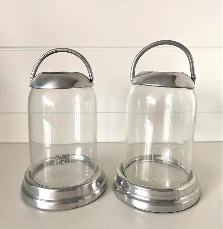 Rivièra Maison Mini Stolp glas / zilver metaal, Huis en Inrichting, Woonaccessoires | Schalen en Manden, Zo goed als nieuw, Schaal
