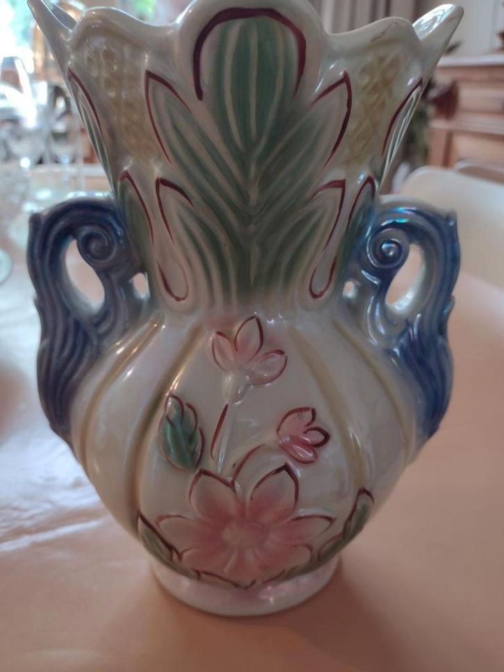 Vintage Vaas met Luster Glazuur, Huis en Inrichting, Woonaccessoires | Vazen, Gebruikt, Overige kleuren, Minder dan 50 cm, Aardewerk of Porselein