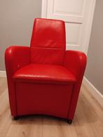 4 Lederland leren eetkamerstoelen op wieltjes, Ophalen, Gebruikt, Leer, Vier