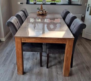 Houten Eettafel Teak 220x99x79 beschikbaar voor biedingen