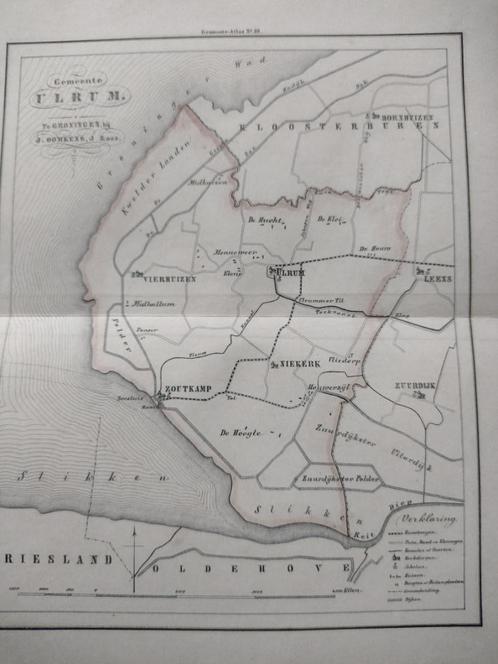 58 Ulrum Niekerk Zoutkamp Zuurdijk Hornhuizen Litho 1862, Antiek en Kunst, Kunst | Litho's en Zeefdrukken, Ophalen of Verzenden