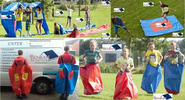 zeskampspellen zeskamp familiedag buurtfeest bensan enter, Hobby en Vrije tijd, Feestartikelen | Verhuur, Zo goed als nieuw, Overige