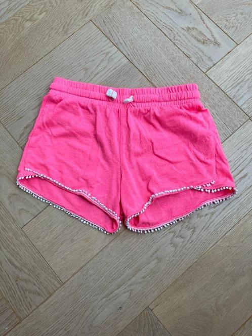 Leuk speels kort roze broekje met bolletjes rand Hema 122/12, Kinderen en Baby's, Kinderkleding | Maat 122, Gebruikt, Meisje, Broek
