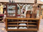 Toonbank, lades, glas, lingerie-winkel, eiken, grenenhout, Antiek en Kunst, Curiosa en Brocante, Ophalen