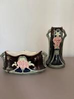 Jugendstil vaas en jardiniere, Ophalen of Verzenden