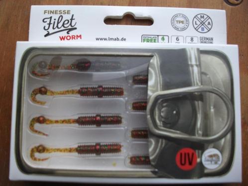 8 stuks LMAB Finesse Filet Worm / roofvis shads / kunstaas, Watersport en Boten, Hengelsport | Algemeen, Nieuw, Kunstaas, Ophalen of Verzenden