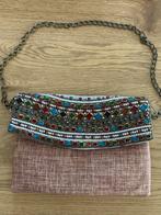 Mooie avondtas met kralen merk Sitara, Sieraden, Tassen en Uiterlijk, Tassen | Damestassen, Ophalen, Zo goed als nieuw, Bruin