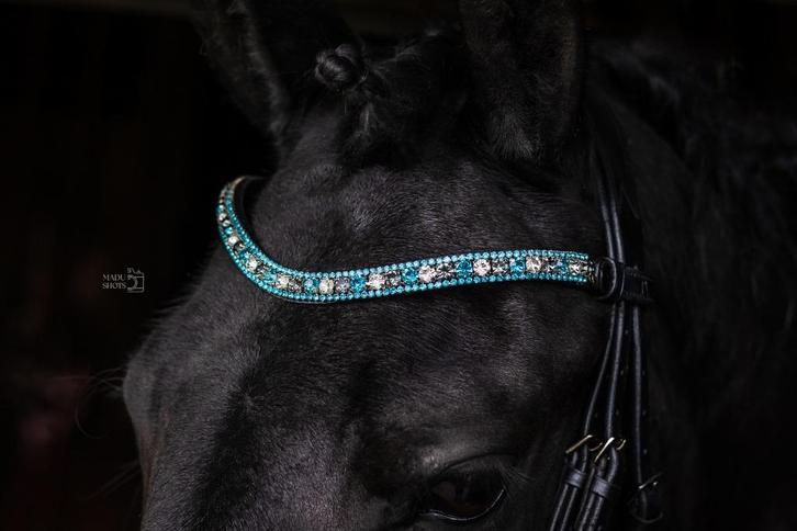 L'Anique Click&Go Frontriem Azure Blue, Dieren en Toebehoren, Paarden en Pony's | Hoofdstellen en Tuigage, Nieuw, Dressuur, Ophalen of Verzenden