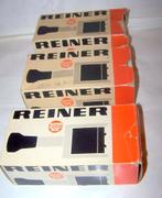 3x vintage Reiner stempels in doos met inktpads. Izgs., Ophalen of Verzenden