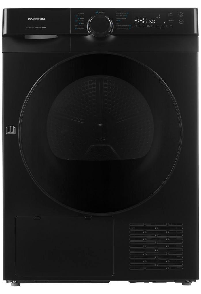 Inventum VDW9030B/01 Zwart Warmtepompdroger, Witgoed en Apparatuur, Wasdrogers, Zo goed als nieuw, Condens, Voorlader, 8 tot 10 kg