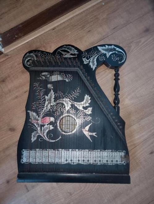 Orginele zither tafelharp 19e eeuws, Huis en Inrichting, Woonaccessoires | Wanddecoraties, Zo goed als nieuw, Ophalen of Verzenden