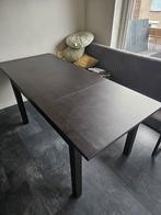Uitschuifbare tafel met 4 stoelen, Ophalen, Gebruikt, 100 tot 150 cm, 50 tot 100 cm