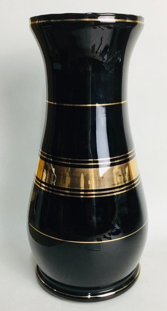 Vintage design Art Deco vaas Booms glas goudversiering, Antiek en Kunst, Antiek | Vazen, Verzenden