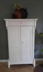Mooie witte biedermeier kast met 2 planken, Ophalen, 50 tot 100 cm, Landelijk,brocant, 150 tot 200 cm