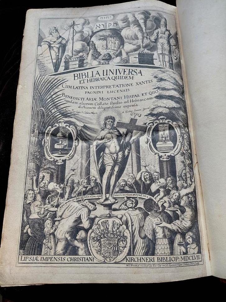 Polyglotbijbel, 1657,  grootfolio, hebreeuws latijn grieks, Antiek en Kunst, Antiek | Boeken en Bijbels, Ophalen of Verzenden