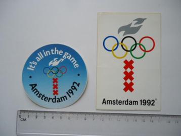 sticker oud AMSTERDAM 1992 Olympische Spelen mokum olympics beschikbaar voor biedingen