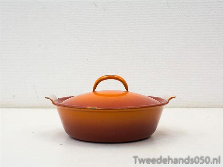 Spekjespan,Oranje emaile 87429, Antiek en Kunst, Antiek | Emaille, Ophalen of Verzenden