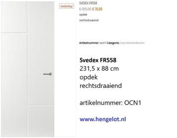 diverse nieuwe binnendeuren (opdek) 231,5 x 88 cm beschikbaar voor biedingen