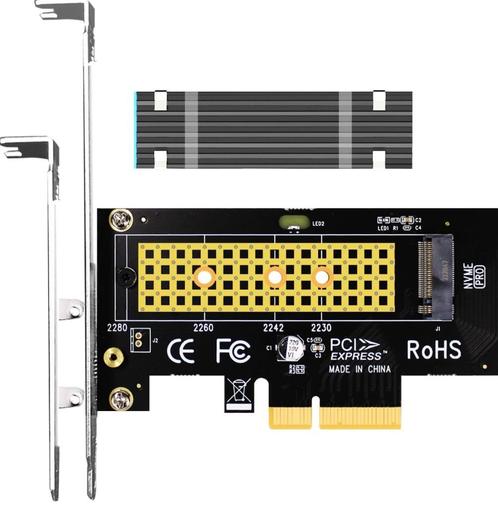GLOTRENDS PA09-HS M.2 NVMe Naar PCIe 4.0 X4-Adapter met M.2, Computers en Software, Harde schijven, Nieuw, Ophalen of Verzenden