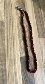 retro ketting collier Granaat 50 cm., Ophalen of Verzenden, Zo goed als nieuw, Steen of Mineraal, Met edelsteen
