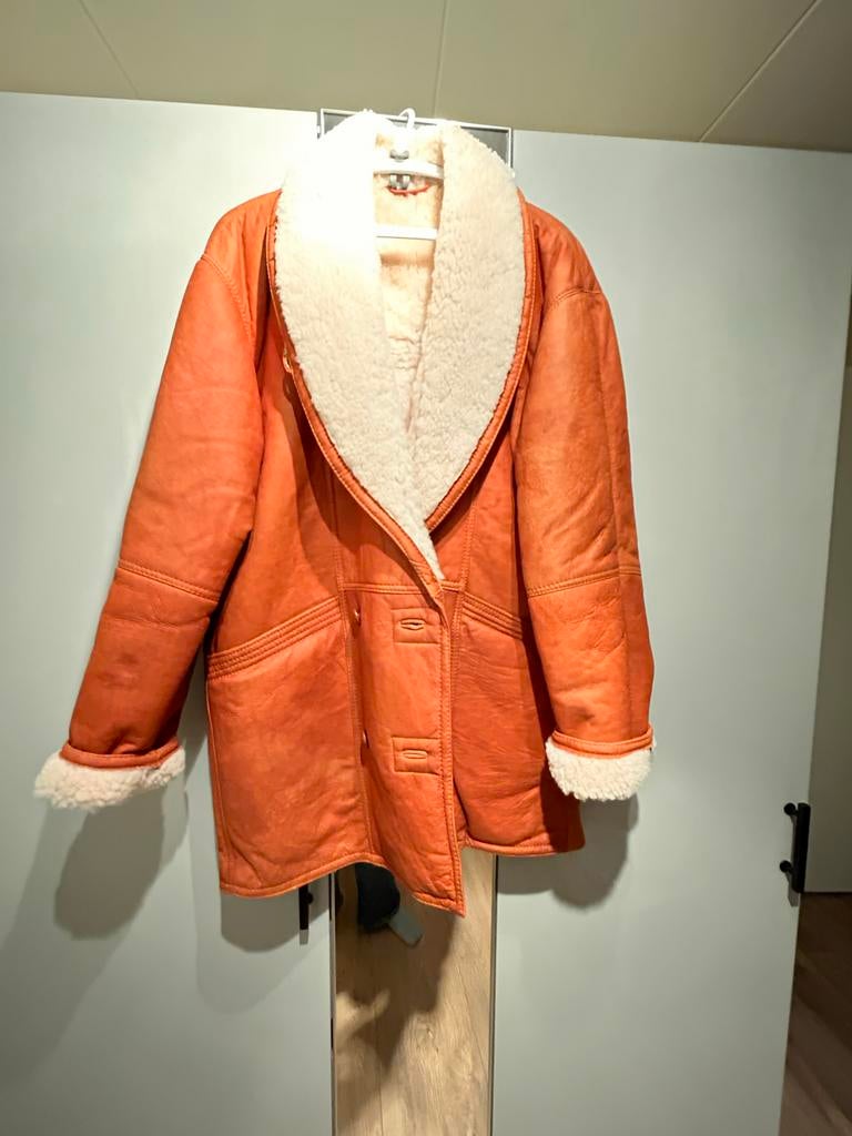 Bruine Leren Jas met Wollen Voering, Bruin, Maat 46/48 (XL) of groter, Nieuw, Ophalen of Verzenden