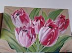 Schilderij roze bloemen (Tulpen), Antiek en Kunst, Ophalen