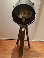 Groot vintage maritiem zoeklicht op houten wegenbouw statief, Ophalen of Verzenden, Glas