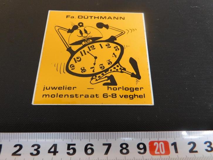 sticker Veghel Fa. DÜTTHMAMM Juwelier Horloger Molenstraat, Verzamelen, Stickers, Zo goed als nieuw, Ophalen