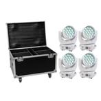 EUROLITE Set 4x LED TMH-X4 white + Flightcase with wheels, Ophalen of Verzenden, Nieuw, Licht, Kleur