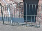 Gegalvaniseerd hek poort tuin hek  5.8m en 2.5m poort +pal+, Tuin en Terras, Ophalen, Gebruikt, IJzer, Tuinhek