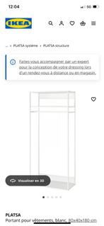 IKEA PLATSA Open element voor hangkleding, wit, 80x40x180 cm, Huis en Inrichting, Ophalen, 50 tot 100 cm, Zo goed als nieuw, 25 tot 50 cm