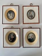 4 miniatuur portretjes portret, Antiek en Kunst, Ophalen of Verzenden