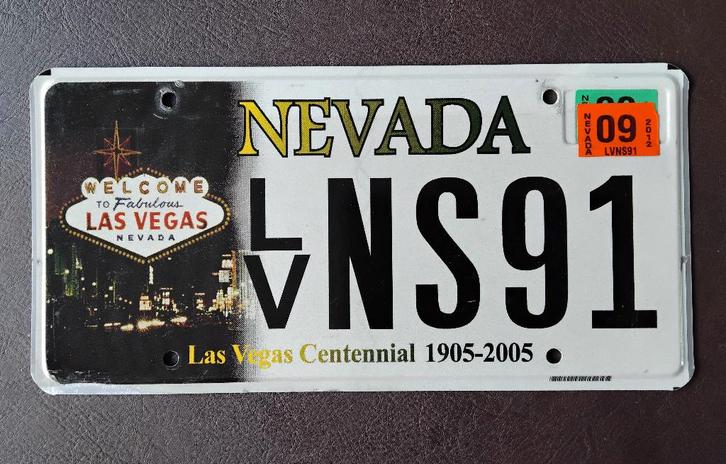Kentekenplaat licenseplate nummerplaat Nevada Las Vegas 2005, Verzamelen, Automerken, Motoren en Formule 1, Gebruikt, Auto's, Ophalen of Verzenden