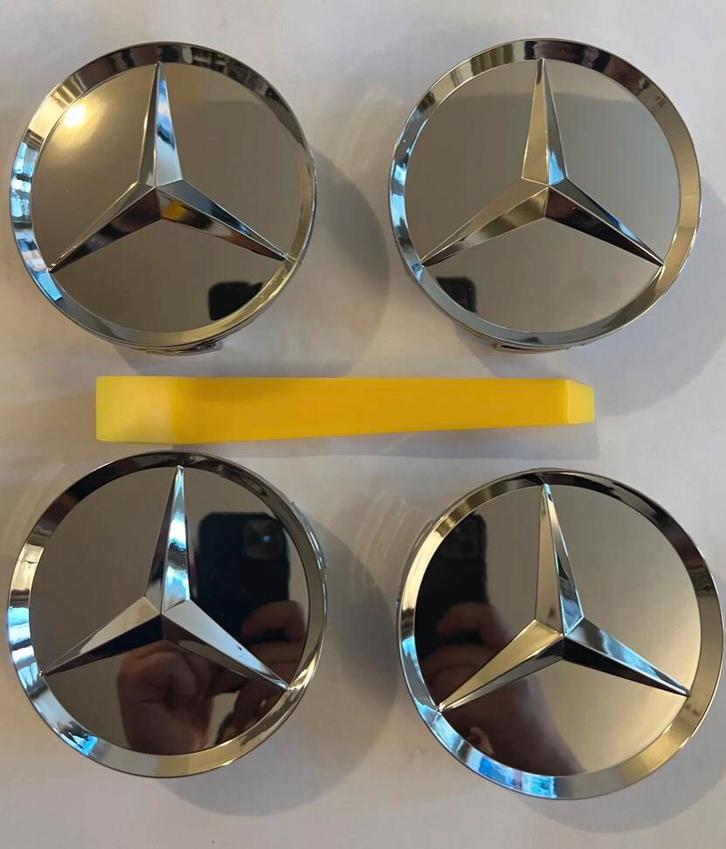 Mercedes Glossy naafdoppen €5,- P.st.NewBlack e.a.€3,50P.st., Auto diversen, Wieldoppen, Nieuw, Verzenden