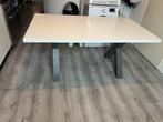 Witte eettafel met antraciet poten (160x90cm), Huis en Inrichting, Ophalen, 50 tot 100 cm, Zo goed als nieuw, Vijf personen of meer