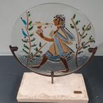 Decoratieve Glazen Plaat met Fluitspeler, Ophalen