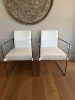 Bert Plantagie witte lederen eetkamerstoelen, Ophalen, Twee, Wit, Gebruikt