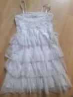 prachtige witte jurk met glitters, maat 170, Ophalen of Verzenden, Zo goed als nieuw, Meisje, Jurk of Rok