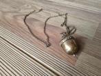 Prachtige Zeldzame Vintage Ketting met Eikel / Acorn Koper, Goud, Overige materialen, Gebruikt, Met hanger