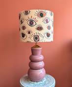 Lila lampenvoet met moderne kap met ogen diameter 25 cm, Ophalen of Verzenden