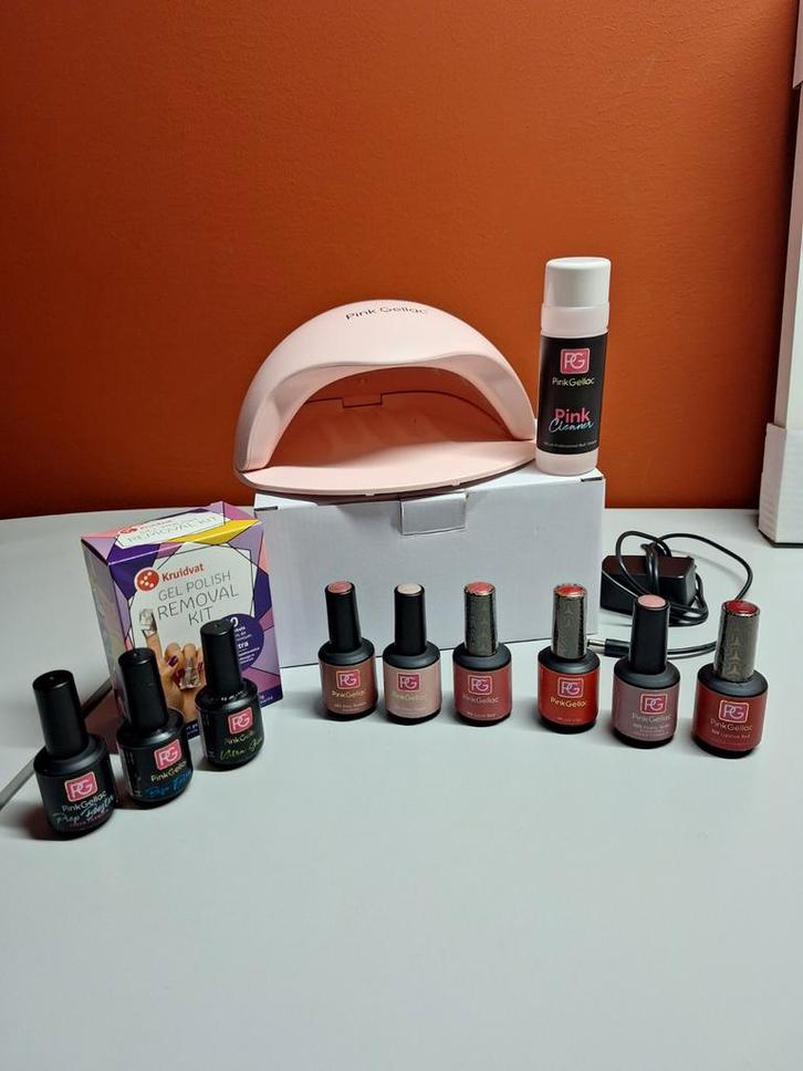Pink Gellac Set Compleet, Sieraden, Tassen en Uiterlijk, Uiterlijk | Cosmetica en Make-up, Zo goed als nieuw, Make-up, Handen en Nagels