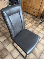4 heel mooie leren eetkamerstoelen, Huis en Inrichting, Stoelen, Ophalen, Bruin, Leer, Zo goed als nieuw